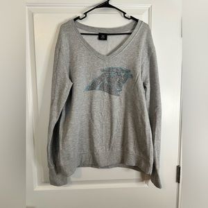 Carolina Panthers Rhinestone V-Neck Sweatshirt